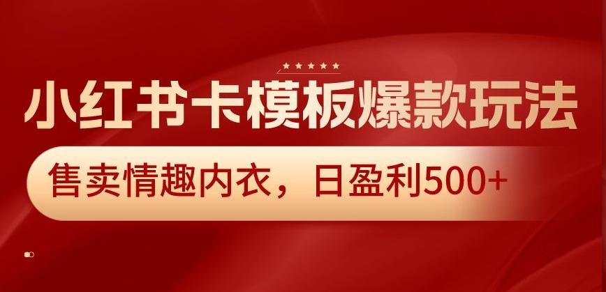 小红书卡模板爆款玩法，售卖情趣内衣，日盈利500+【揭秘】-大熊网创
