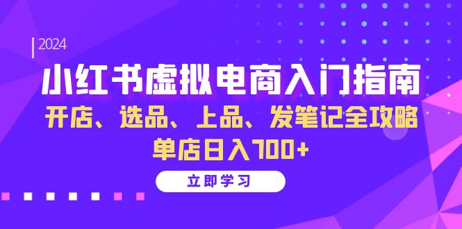 小红书虚拟电商入门指南：开店、选品、上品、发笔记全攻略 单店日入700+-大熊网创