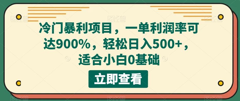 冷门暴利项目，一单利润率可达900%，轻松日入500+，适合小白0基础-网创星球