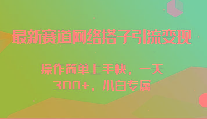 最新赛道网络搭子引流变现!!操作简单上手快，一天300+，小白专属-大熊网创