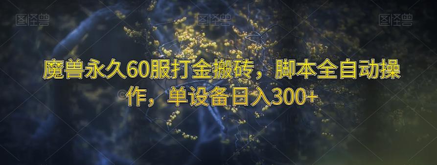 魔兽永久60服打金搬砖，脚本全自动操作，单设备日入300+【揭秘】-大熊网创