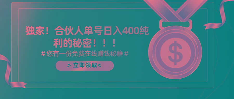 (10028期)合伙人广告撸金最新玩法，每天单号400纯利-大熊网创