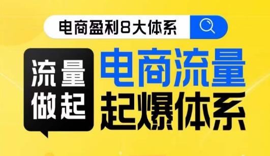 8大体系流量篇·流量做起，电商流量起爆体系线上课-大熊网创