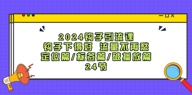 2024钩子引流课：钩子下得好流量不再愁，定位篇/标签篇/破播放篇/24节-网创星球