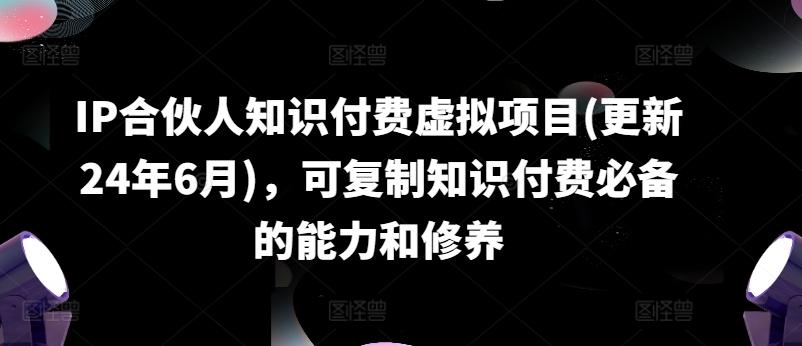 IP合伙人知识付费虚拟项目(更新24年6月)，可复制知识付费必备的能力和修养-大熊网创