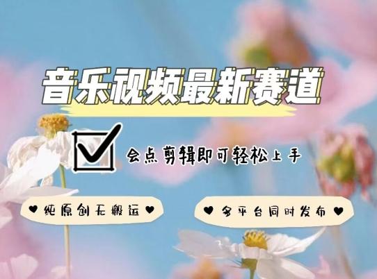 音乐视频赛道最新玩法，纯原创不违规，可所有平台同时发布，会点剪辑即可轻松拿捏【揭秘】-大熊网创