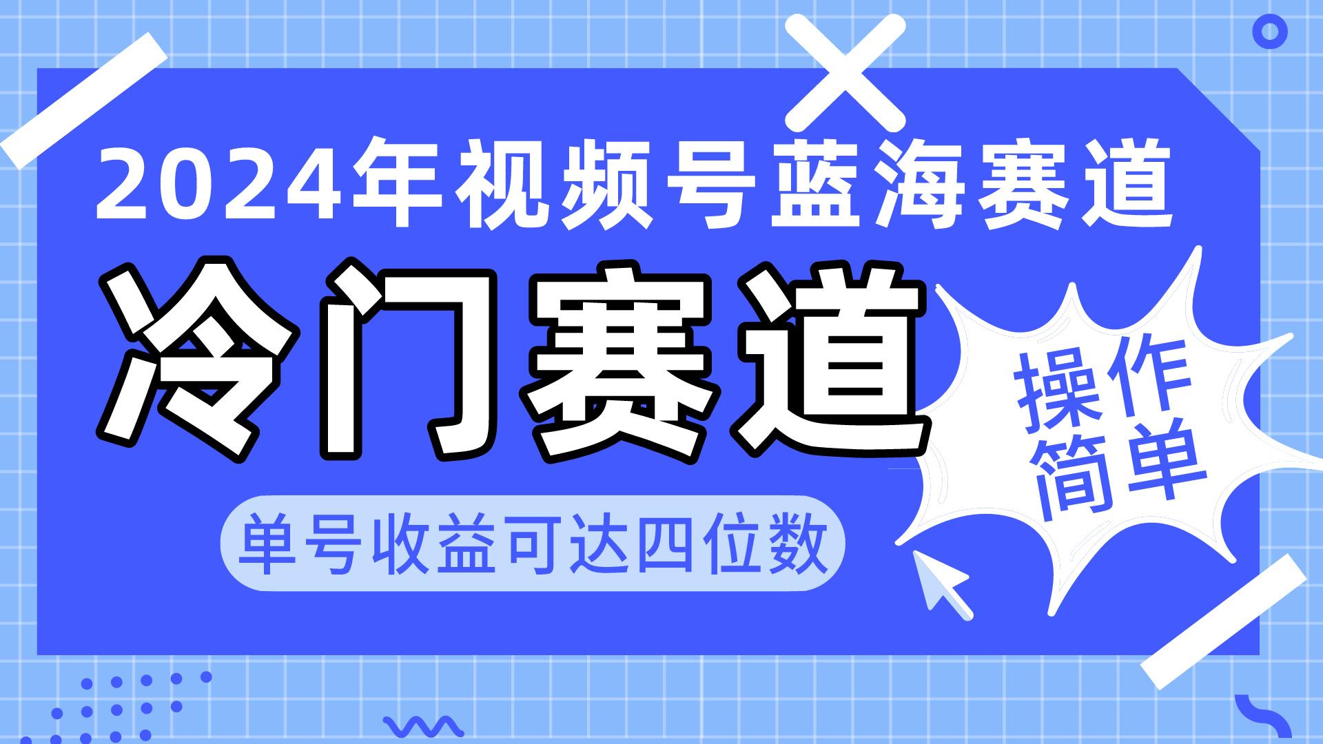 2024视频号冷门蓝海赛道，操作简单 单号收益可达四位数(教程+素材+工具-大熊网创