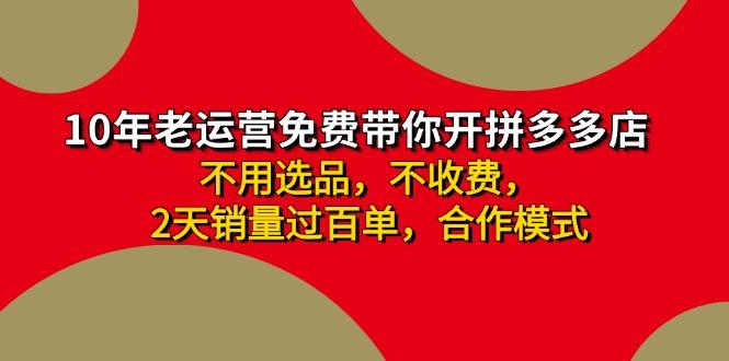 拼多多-合作开店日入4000+两天销量过百单，无学费、老运营教操作、小白…-大熊网创