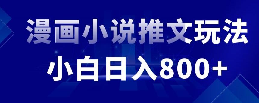 外面收费19800的漫画小说推文项目拆解，小白操作日入800+【揭秘】-大熊网创