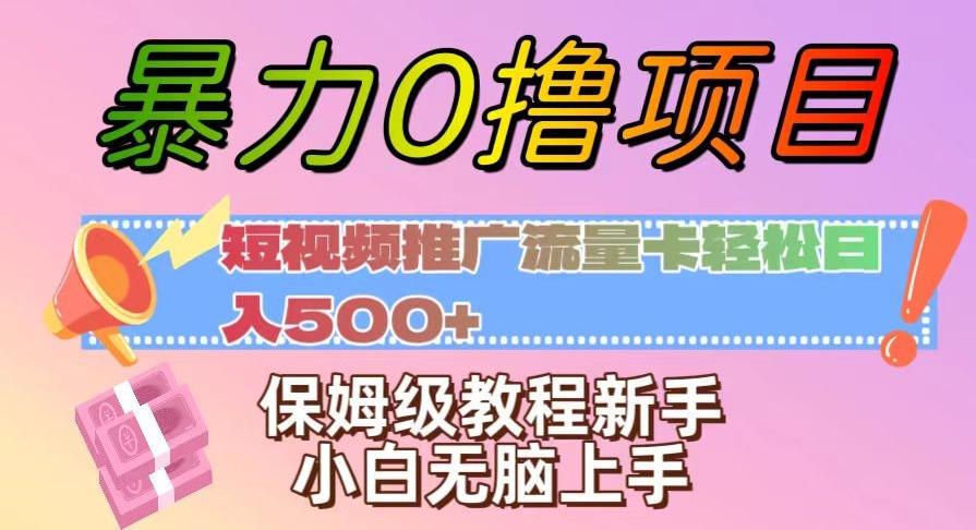 暴力0撸项目：短视频推广流量卡轻松日入500+，保姆级教程新手小白无脑上手【揭秘】-大熊网创