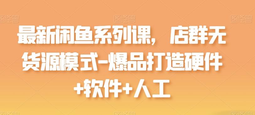 最新闲鱼系列课，店群无货源模式-爆品打造硬件+软件+人工-大熊网创