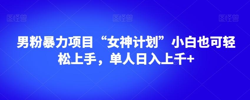 男粉暴力项目“女神计划”小白也可轻松上手，单人日入上千+【揭秘】-大熊网创