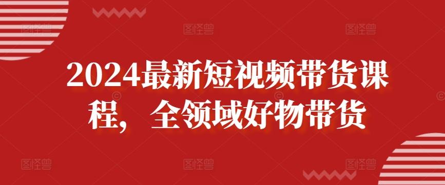 2024最新短视频带货课程，全领域好物带货-大熊网创
