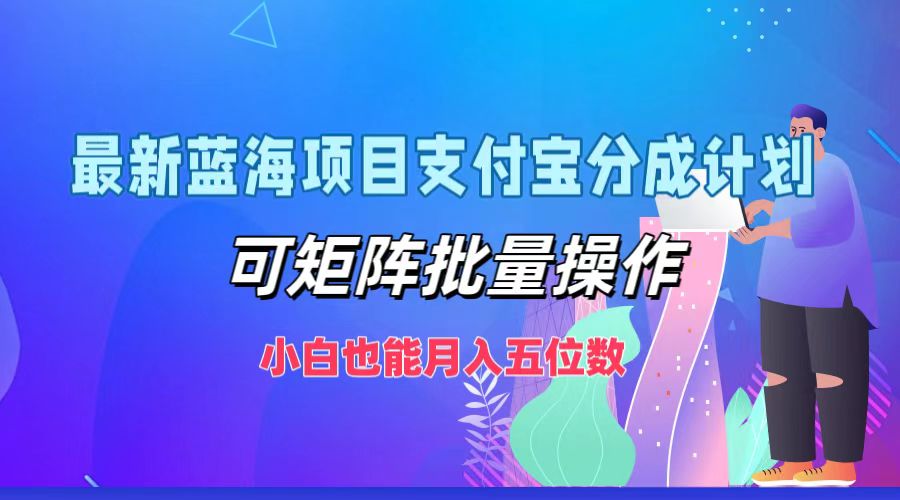 最新蓝海项目支付宝分成计划，可矩阵批量操作，小白也能月入五位数-大熊网创