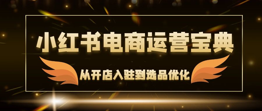 小红书电商运营宝典：从开店入驻到选品优化，一站式解决你的电商难题-大熊网创