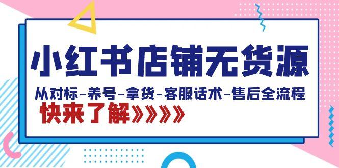 小红书店铺无货源：从对标-养号-拿货-客服话术-售后全流程(20节课)-大熊网创