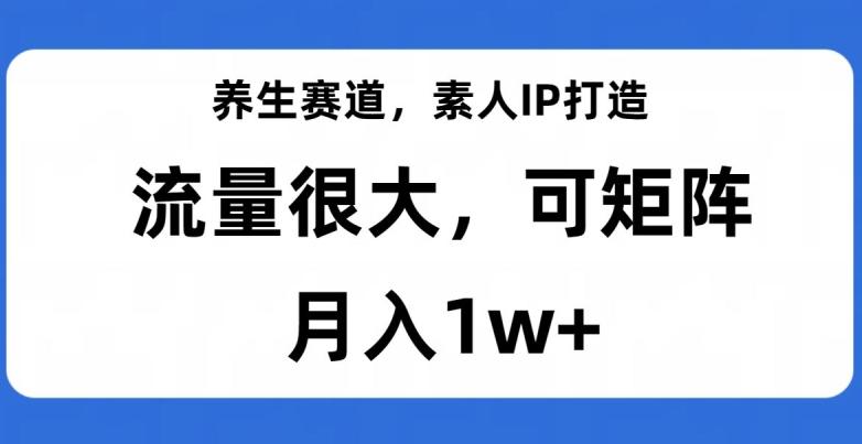 养生赛道，素人IP打造，流量很大，可矩阵，月入1w+【揭秘】-大熊网创