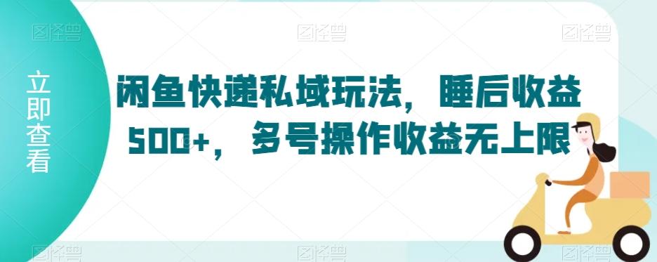 闲鱼快递私域玩法，睡后收益500+，多号操作收益无上限【揭秘】-网创星球