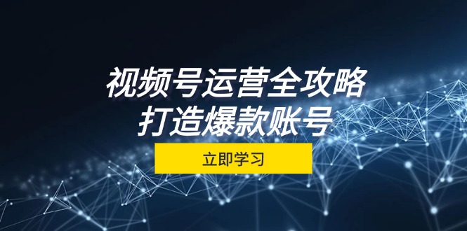 视频号运营全攻略，从定位到成交一站式学习，视频号核心秘诀，打造爆款…-大熊网创