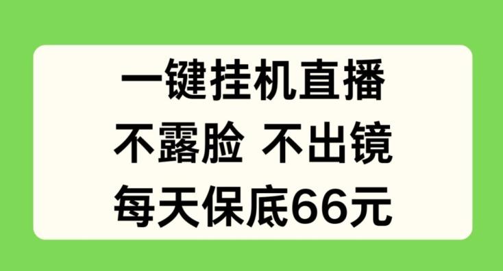 一键挂JI直播，不露脸不出境，每天保底66元【揭秘】-大熊网创