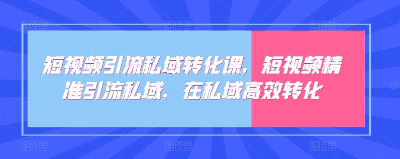 短视频引流私域转化课，短视频精准引流私域，在私域高效转化-大熊网创