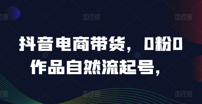 抖音电商带货，0粉0作品自然流起号，热销20多万人的抖音课程的经验分享-大熊网创
