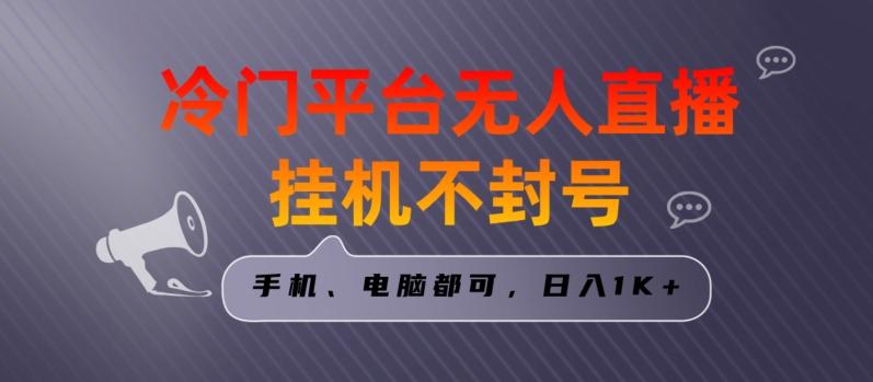 全网首发冷门平台无人直播挂机项目，三天起号日入1000＋，手机电脑都可操作小白轻松上手【揭秘】-大熊网创