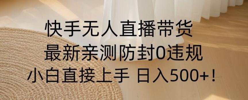 快手无人直播带货从0-1落地教学，最新防封0粉开播，小白可上手日入500+【揭秘】-大熊网创