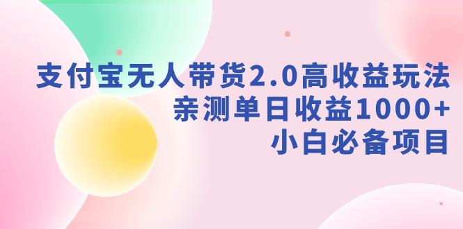支付宝无人带货2.0高收益玩法，亲测单日收益1000+，小白必备项目-大熊网创