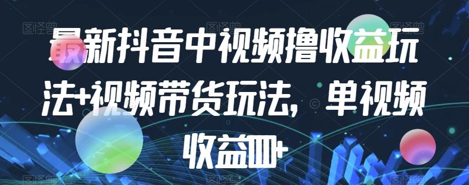 最新抖音中视频撸收益玩法+视频带货，单视频收益1000+-大熊网创