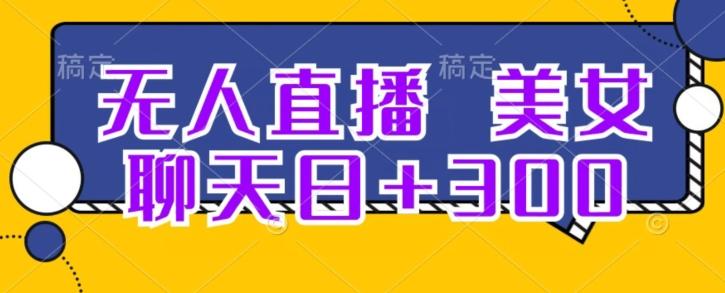 无人直播，美女聊天日+300-大熊网创
