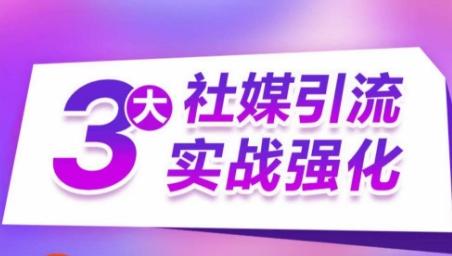 3大社媒引流实战强化，多渠道站外引流，高效精准获客，订单销售额翻倍增长-大熊网创
