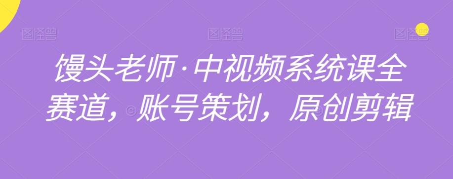 馒头老师·中视频系统课全赛道，账号策划，原创剪辑-大熊网创