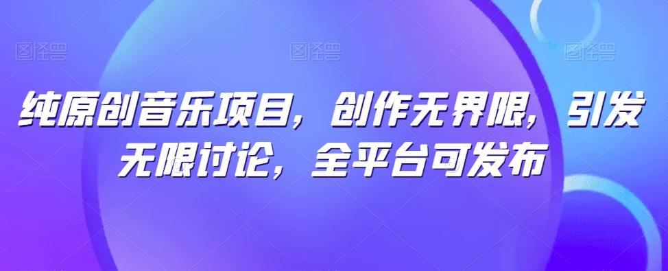 纯原创音乐项目，创作无界限，引发无限讨论，全平台可发布【揭秘】-大熊网创