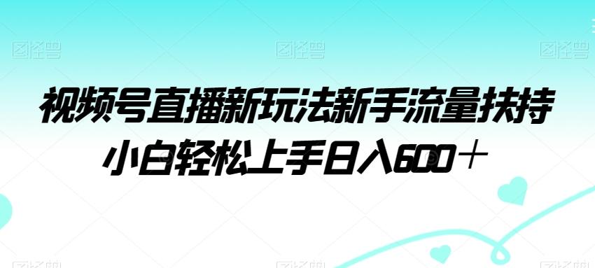 视频号直播新玩法新手流量扶持小白轻松上手日入600＋【揭秘】-大熊网创