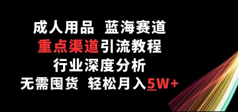 成人用品，蓝海赛道，重点渠道引流教程，行业深度分析，无需囤货，轻松月入5W+【揭秘】-网创星球