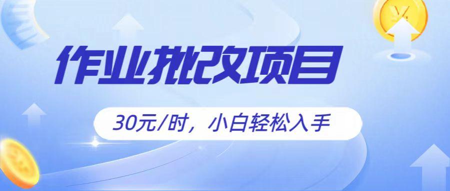 作业批改项目30元/时，简单小白轻松入手，非常适合兼职-网创星球