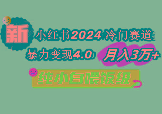 小红书2024冷门赛道 月入3万+ 暴力变现4.0 纯小白喂饭级-大熊网创