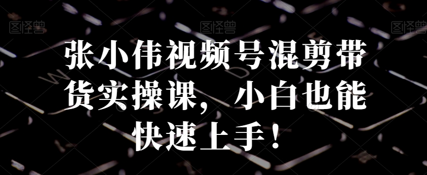 张小伟视频号混剪带货实操课，小白也能快速上手！-大熊网创