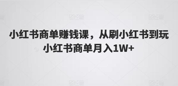 小红书商单赚钱课，从刷小红书到玩小红书商单月入1W+-网创星球
