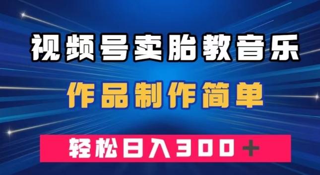 视频号卖胎教音乐，作品制作简单，一单49，轻松日入300＋-网创星球