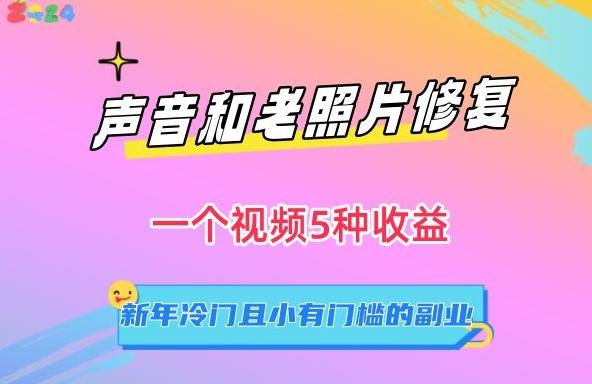 声音和老照片修复，一个视频5种收益，新年冷门且小有门槛的副业【揭秘】-网创星球