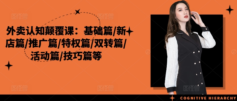 外卖认知颠覆课：基础篇/新店篇/推广篇/特权篇/双转篇/活动篇/技巧篇等-大熊网创