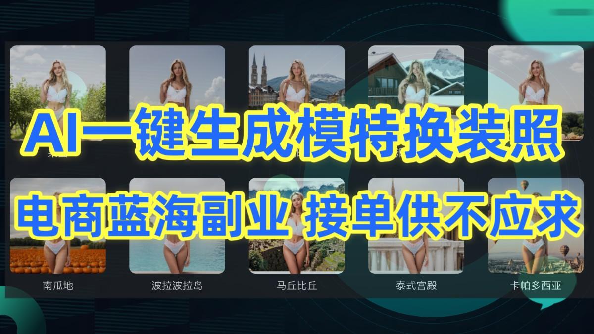AI制作一键生成模特换装照，电商蓝海副业，接单供不应求-大熊网创