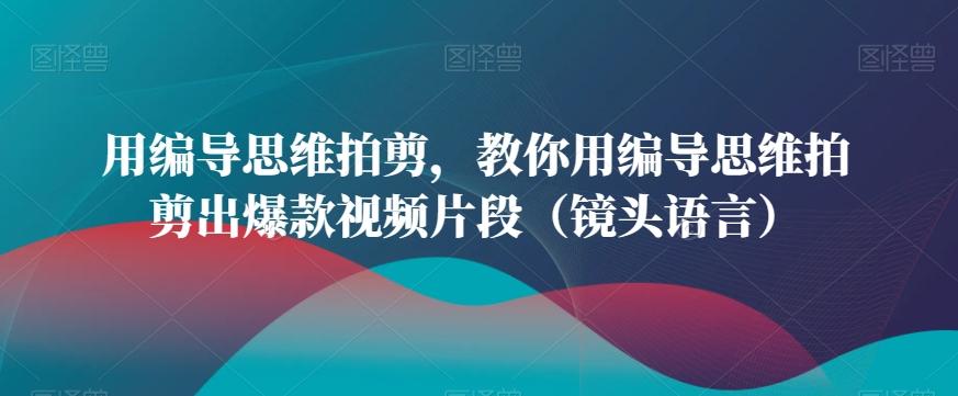 用编导思维拍剪，教你用编导思维拍剪出爆款视频片段(镜头语言)-大熊网创