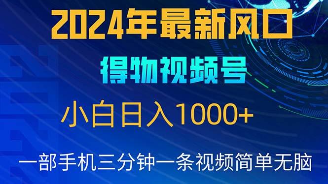 2024年5月最新蓝海项目，小白无脑操作，轻松上手，日入1000+-大熊网创