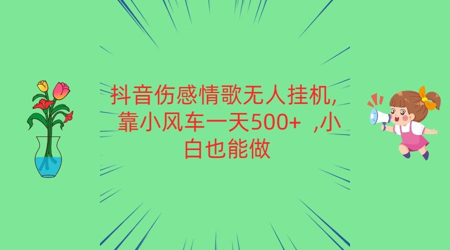 抖音伤感情歌无人挂机 靠小风车一天500+ 小白也能做-大熊网创