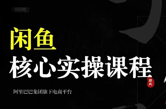 2024闲鱼核心实操课程，从养号、选品、发布、销售，教你做一个出单的闲鱼号-大熊网创