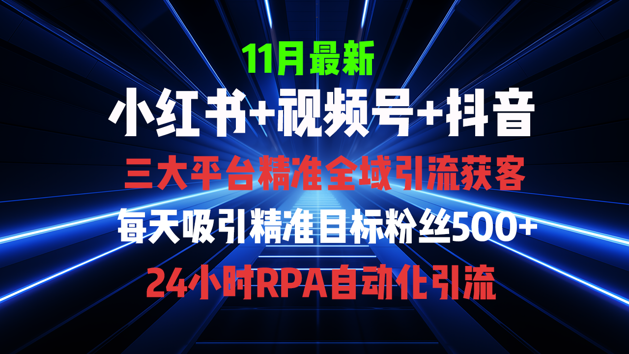全域多平台引流私域打法，小红书，视频号，抖音全自动获客，截流自…-大熊网创