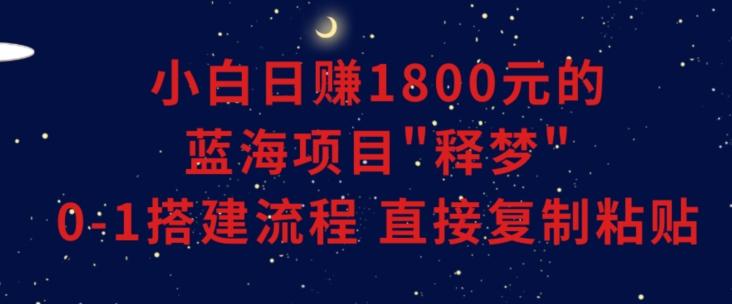 小白能日赚1800元的蓝海项目”释梦”0-1搭建流程可直接复制粘贴长期做【揭秘】-大熊网创